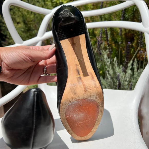 Black leather Cole Haan hidden platform Nike Air heels, size 11b - Picture 4 of 8